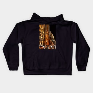 USA. New York. Manhattan. Church at night. Kids Hoodie